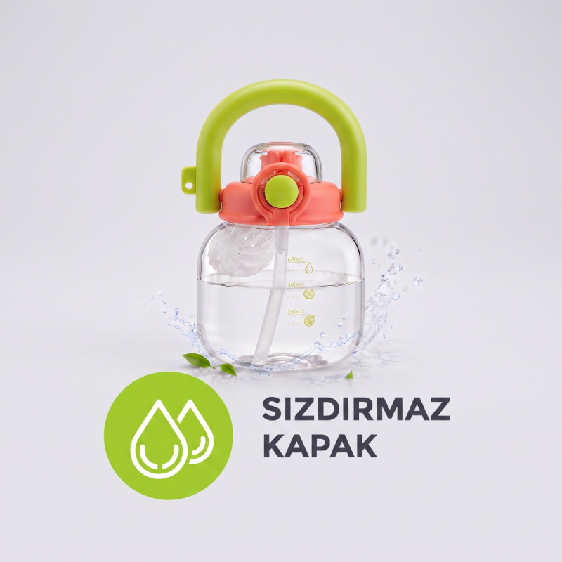 Sporcu Matarası - 600 ml - BPA İçermez - Sızdırmaz Kapaklı  - 5
